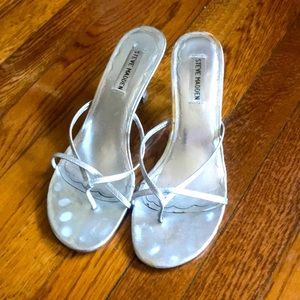 8.5 Steve Madden VIP Heeled sandal silver lizard